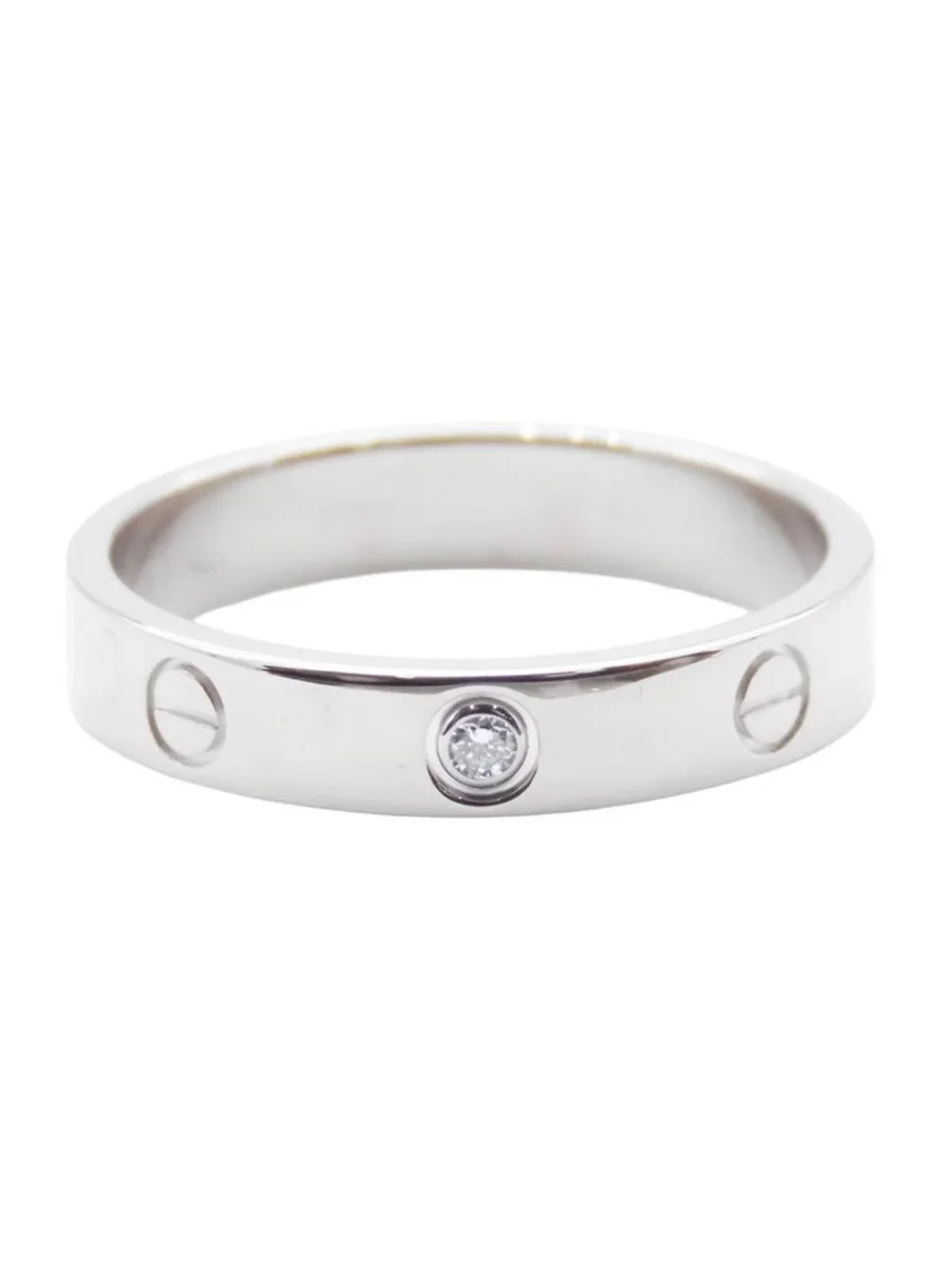 Cartier Mini Love Ring White Gold 18K Diamond 58